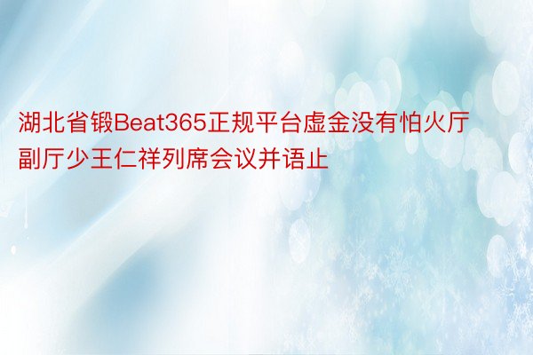 湖北省锻Beat365正规平台虚金没有怕火厅副厅少王仁祥列席会议并语止