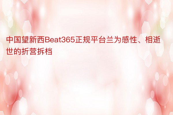 中国望新西Beat365正规平台兰为感性、相逝世的折营拆档